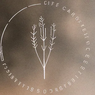 Rundes Life Captures Feelings Emblem mit botanischer Zeichnung